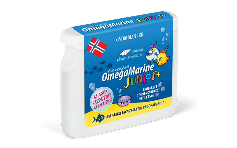 Natural Pharmaceuticals OmegaMarine Junior+ havi OmegaMarine Junior készlet.